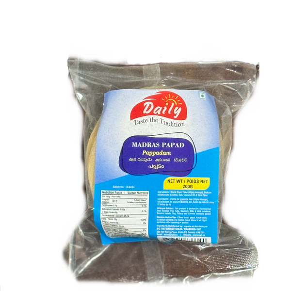 Madras Pappadam (පපඩම්) Daily - 200g
