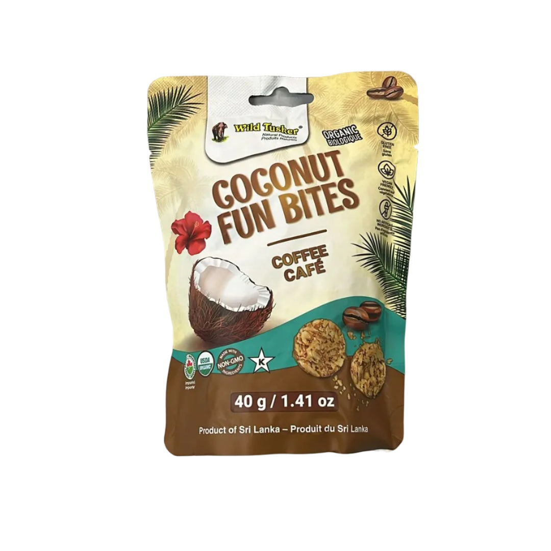 Organic Coconut Fun Bites - Coffee 40g -  Wild Tusker