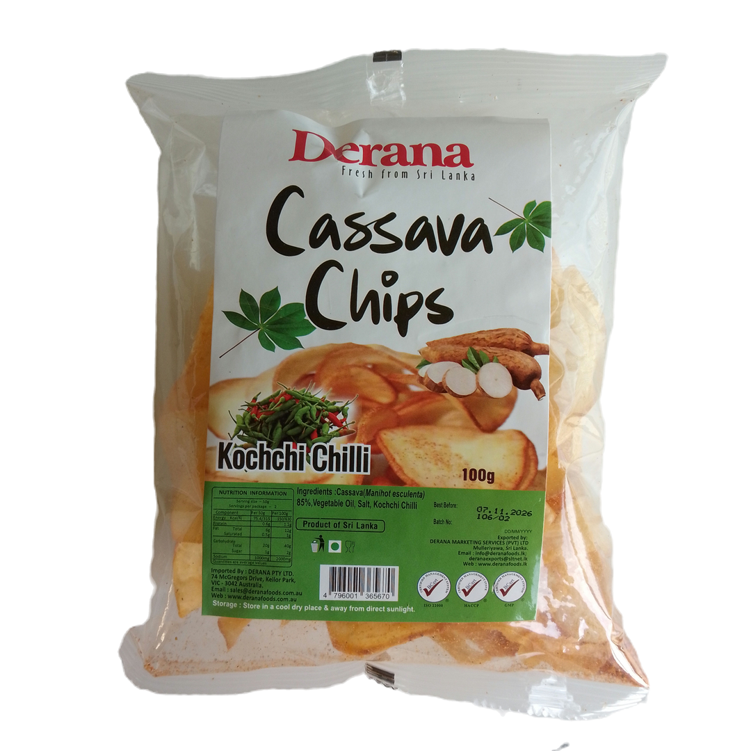 Derana Cassava Chips kochchi Chilli 100g