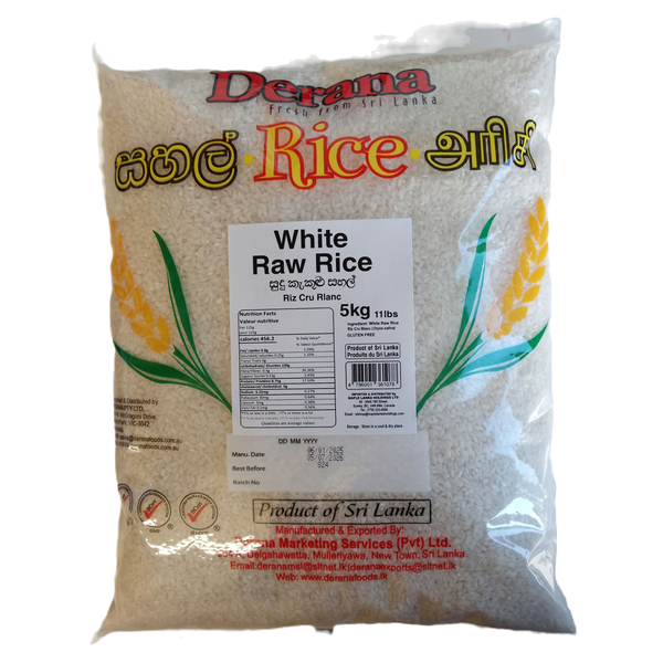 White Raw Rice 5kg - Derana