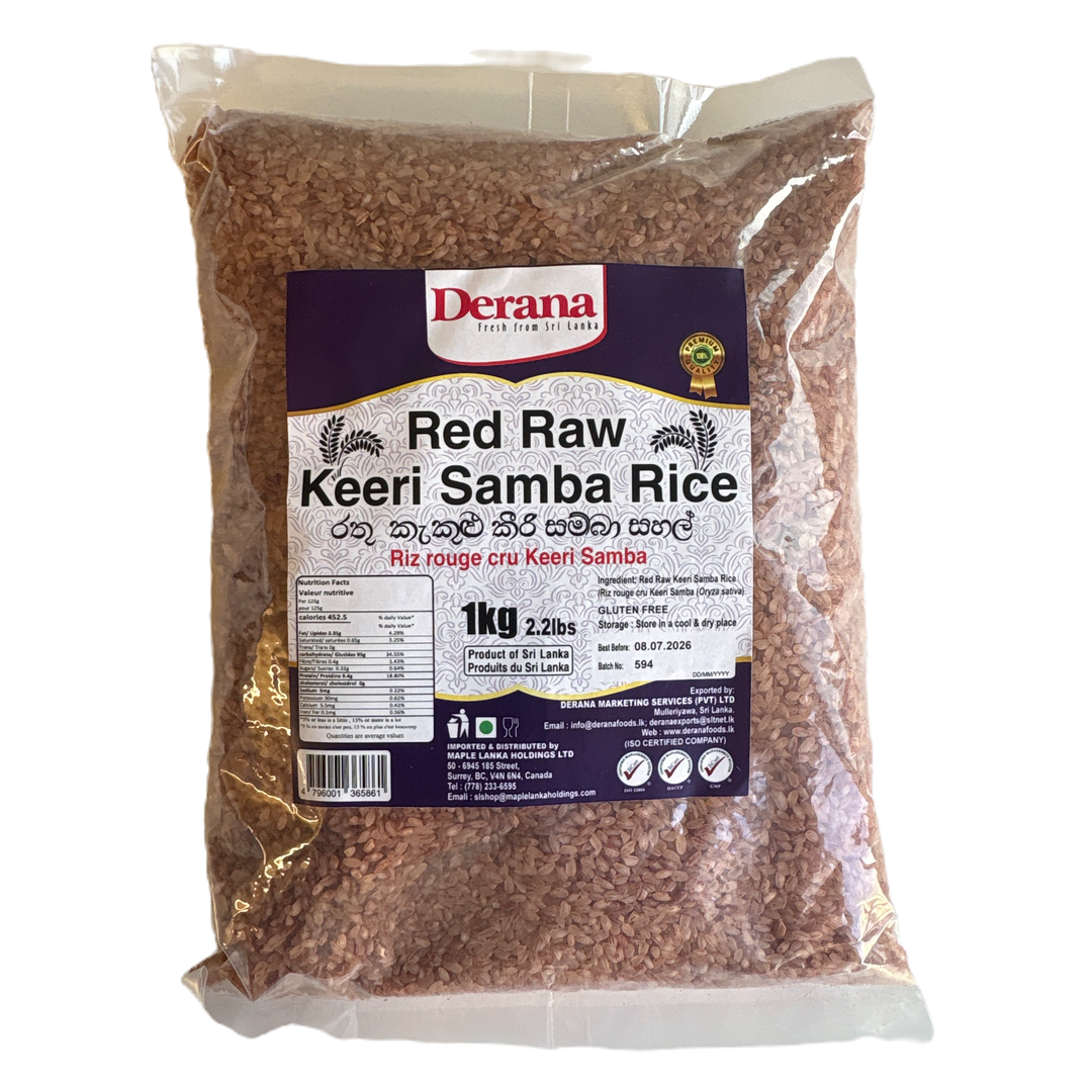 Red Raw Keeri Samba Rice1kg - Derana