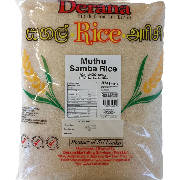 Muthu Samba Rice 5Kg - Derana